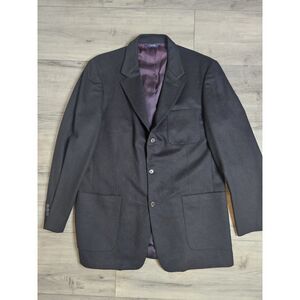 Vintage J Crew Wool Cashmere Jacket Men's 44L Navy Blazer Coat USA made